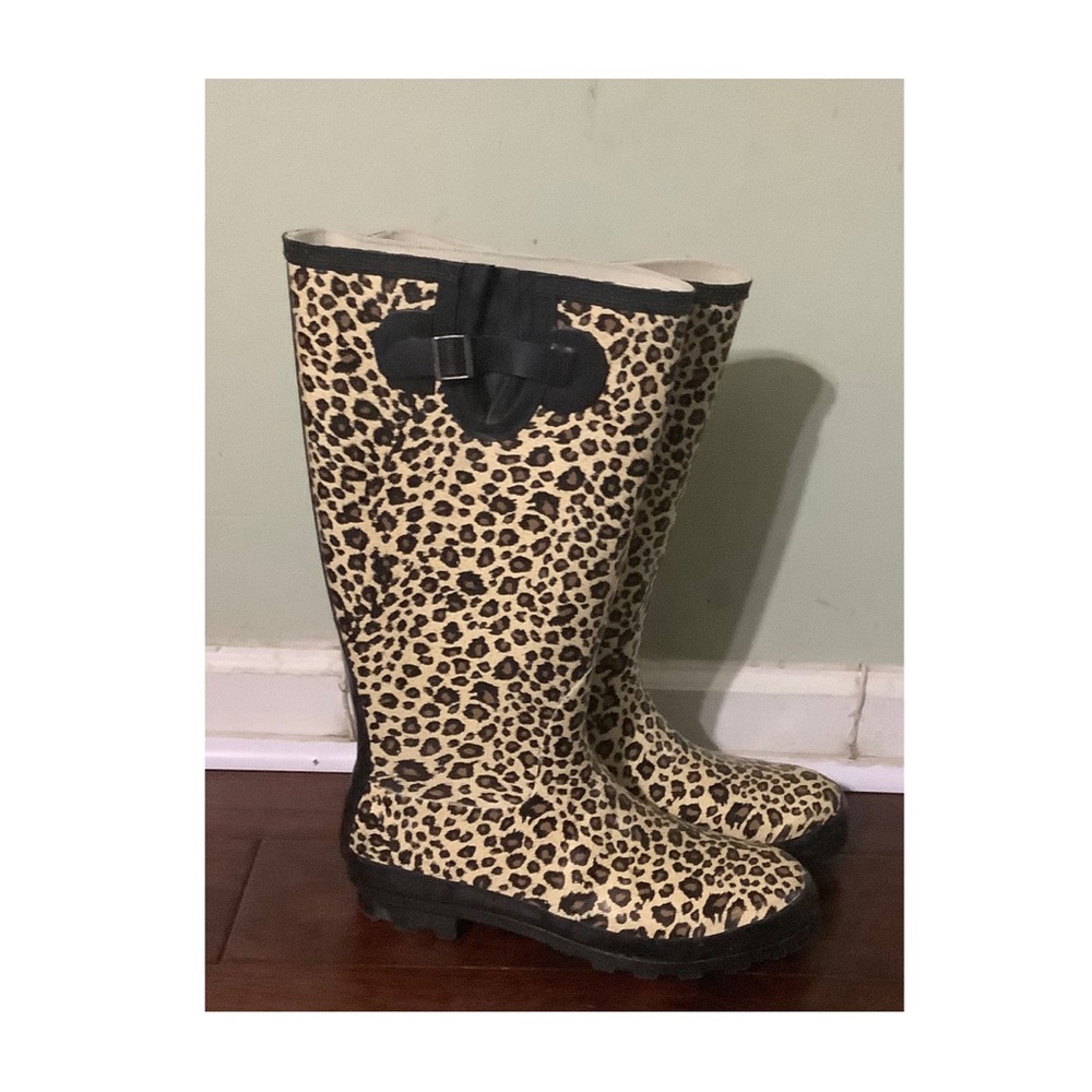 Cheetah Print Rain Boots